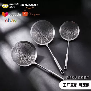 跨境不锈钢漏勺加厚大号捞勺网漏厨房商用火锅沥水勺子厂家直销