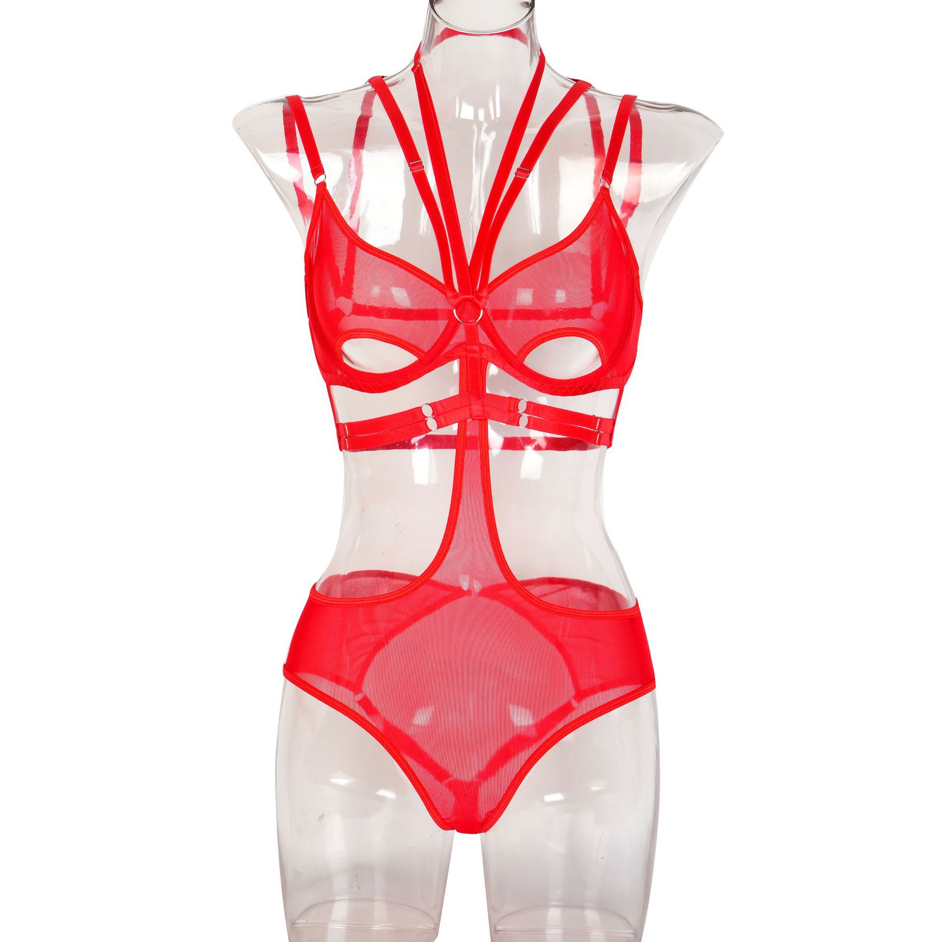 Mono sexy transfronterizo europeo y americano AliExpress 2022 nueva correa compleja mono de malla sexy 3256