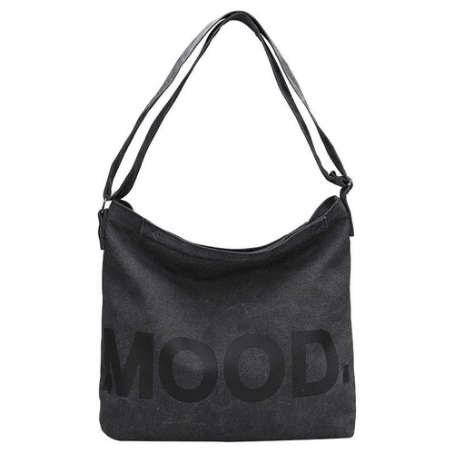 Japanese and Korean reinforced wear-resistant letter canvas bag large capacity men's and women's bag quick release solid color single shoulder crossbody canvas bag