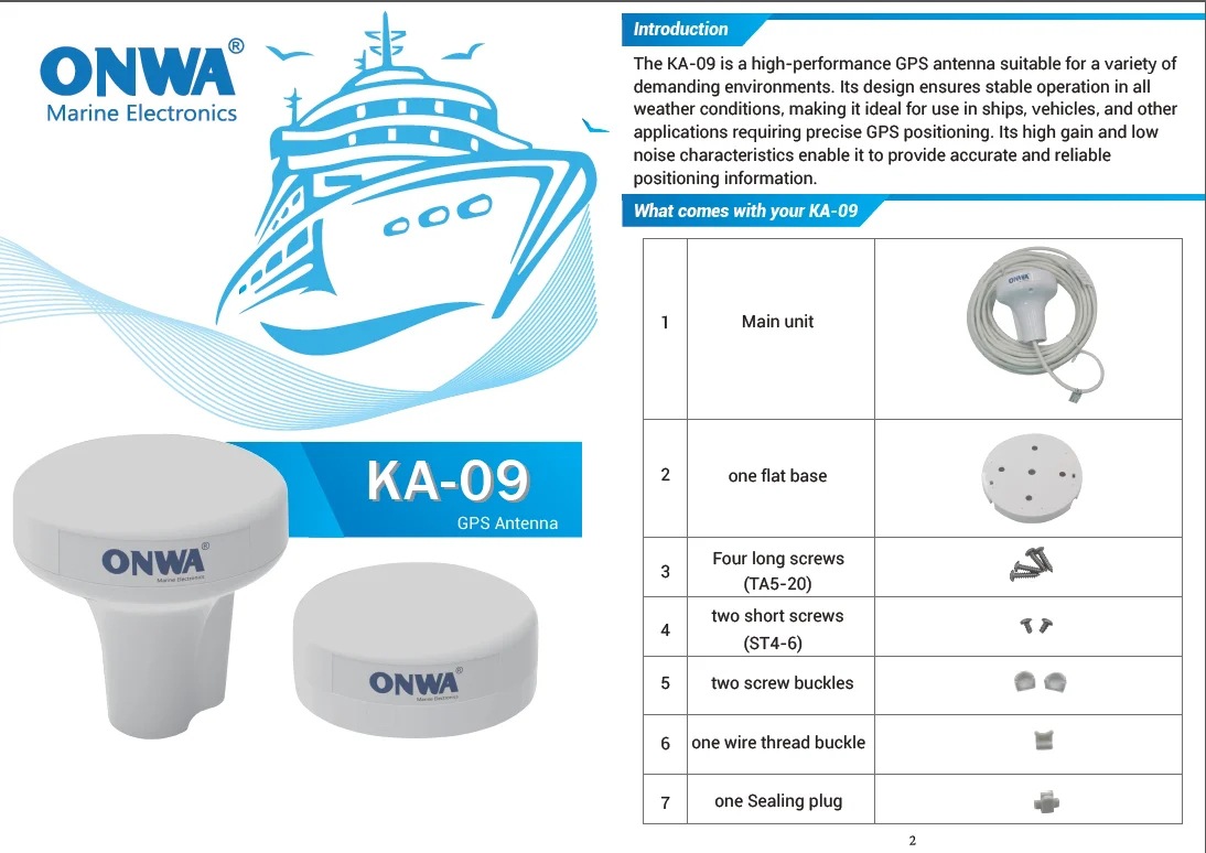 The New Onwa Ka-09 Marine Gps Antenna Ka-09 Gnss Antenna Gnss Antenna Can Accurately Locate