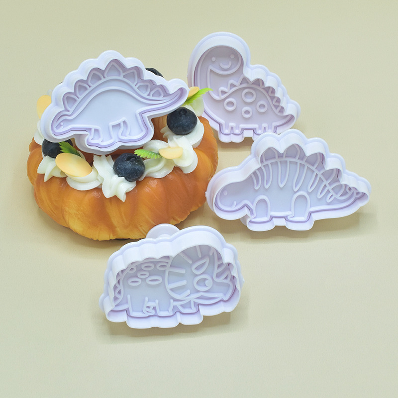 Nueva oferta de comercio exterior creativo plástico decorativo molde de galletas comida complementaria DIY dinosaurio serie biscuit molde de primavera image 7