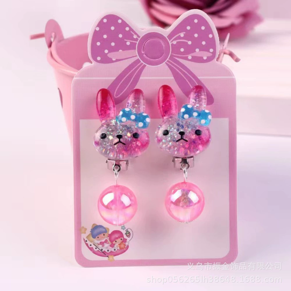Children's cute ear clips, earrings, 7 pair, no pierced ears, DIY