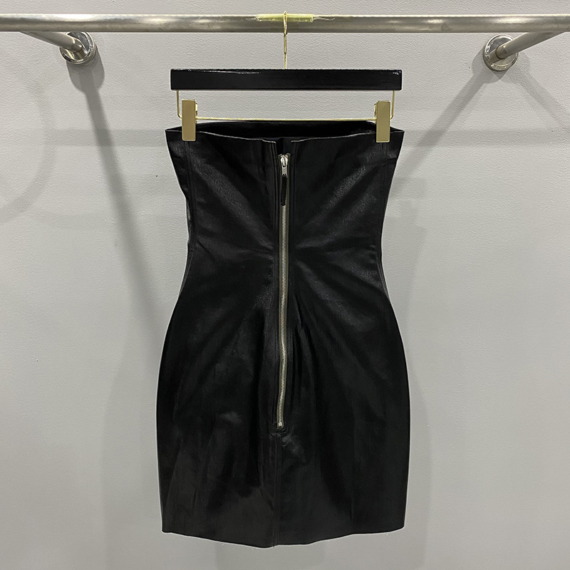 Subhuman mujeres chic primavera y verano nuevo estilo oscuro revestimiento de moda Denim envuelto pecho adelgazamiento vestido image 4