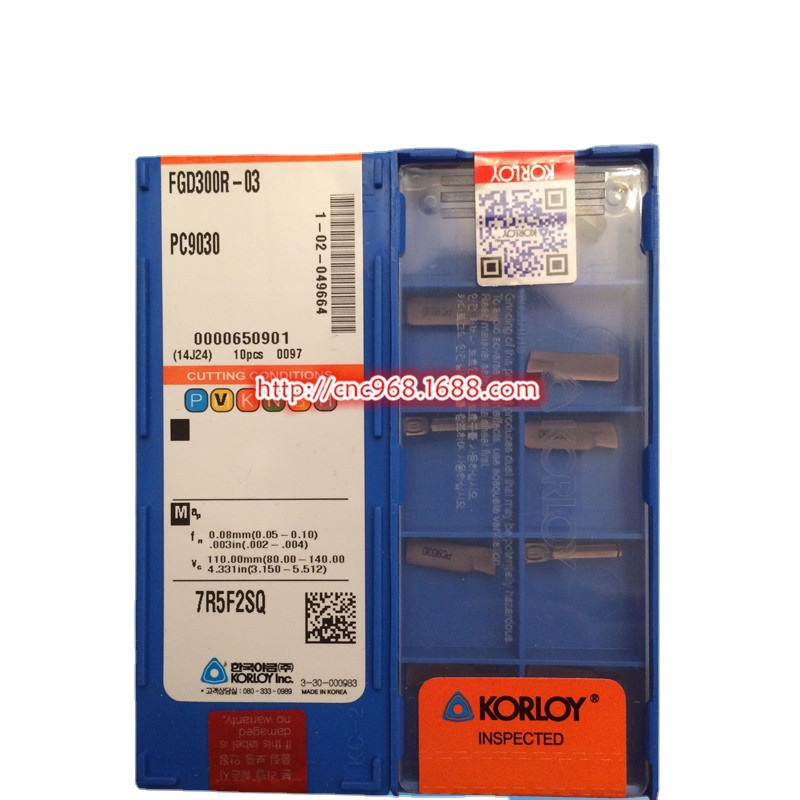 KORLOY克洛伊高耐数控切断刀片FGD300R-03 PC9030端面切槽刀粒
