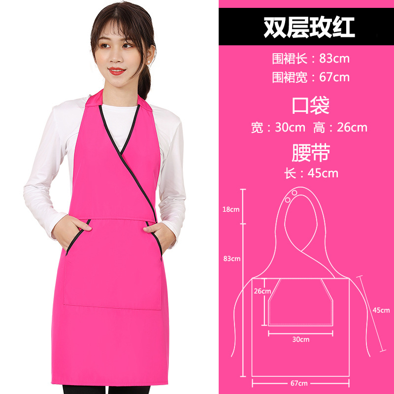 V-cuello publicidad delantal logotipo personalizado salón de uñas cafetería guardapolvos hogar cocina delantal al por mayor personalizado