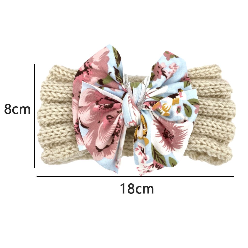 Fashion Bow Knot Wool Printing Hair Band 1 Piece15