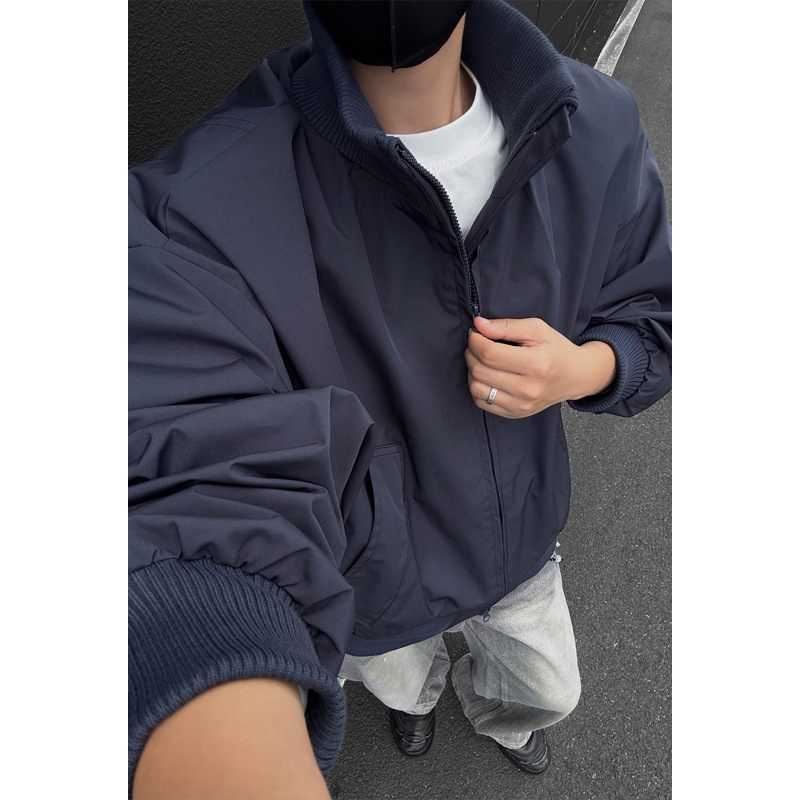 bomber飞行夹克外套男款秋季潮牌cleanfit廓形短款高街棒球服上衣|undefined