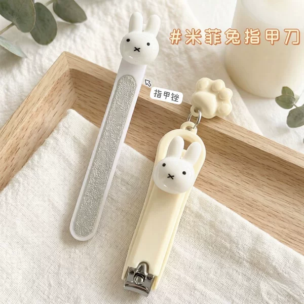 Miffy Rabbit Cartoon Portable Home Use Cute High-Value Nail Clipper Portable Student Ins Nail File Girly Style