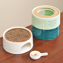 温茶炉蜡烛底炉花茶壶保温茶器茶舍酒店餐厅陶瓷底座冬天暖菜出口