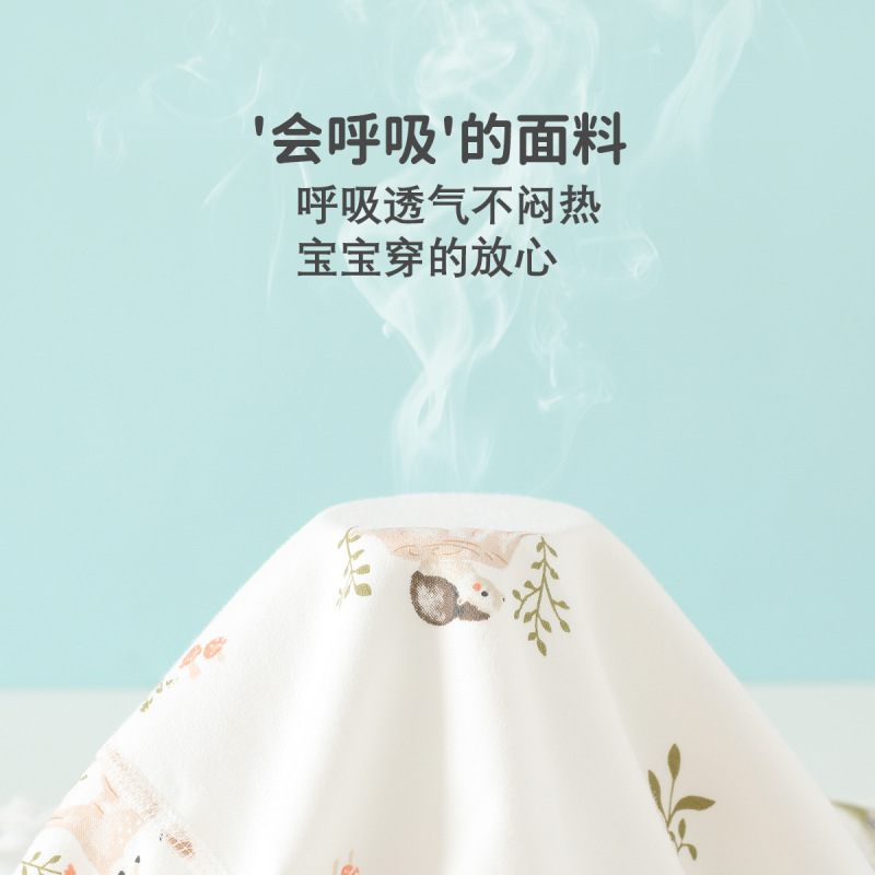 婴儿连体衣纯棉100%全棉春秋款宝宝外出家居服婴幼儿内搭哈衣爬服|undefined