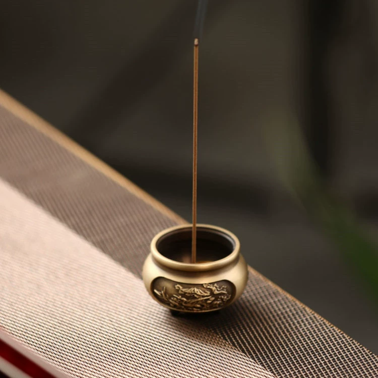 Курильница из чистой меди карманная мини-линия курильница домашняя комнатная горелка из сандалового дерева небольшой размер Курильница держатель для благовоний Башенный держатель для благовоний