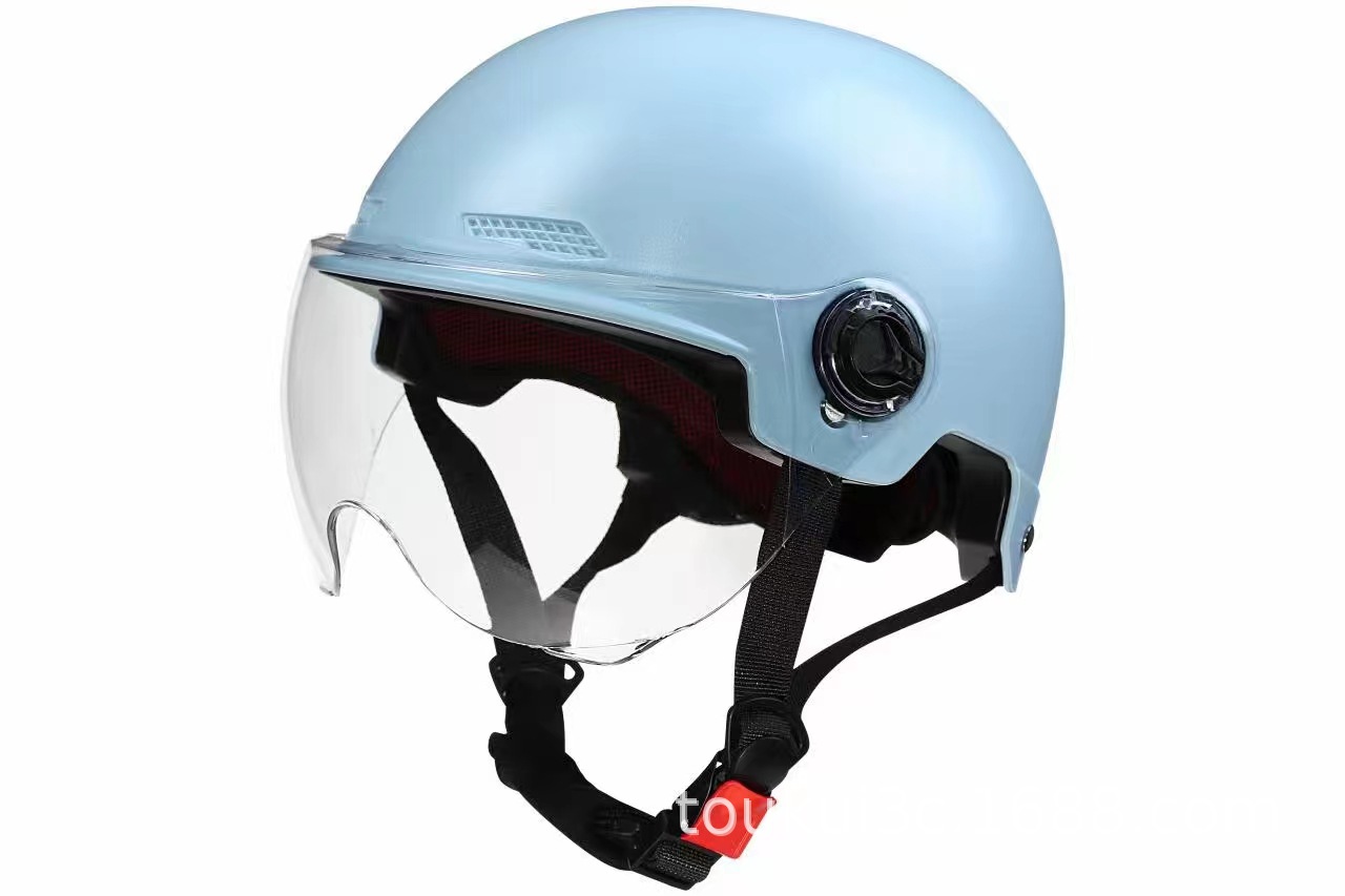 All-season helmet, safety helmet, men's all-season electric motorcycle certified half helmet, men's helmet with a moving car logo