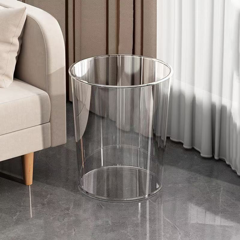 Basura transparente doméstica lujosa ligera dormitorio transparente inodoro simple sala de estar oficina despierta gran canasta