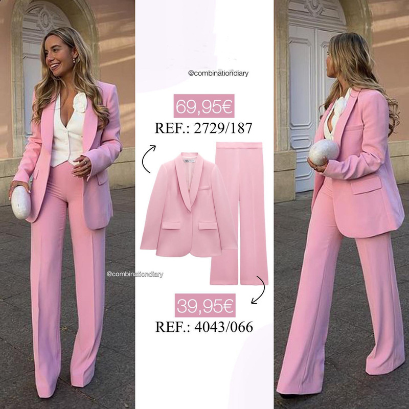 European and American 2023 New Women's Dress Collar Suit Jacket High Waist Loose Pants suit 2729187