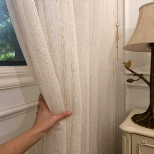 Chinese-Style Simple and High-End Cotton and Linen Gauze Curtains That Are Light-Transmitting and Opaque, New Chinese-Style Italian-Style Living Room and Bedroom Light Curtains