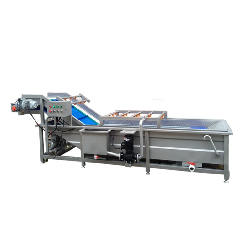 Máquina de limpieza de burbujas de frutas y verduras multifuncional de pulverización de lechuga de pimienta y limpieza de verduras limpias línea de aire seca