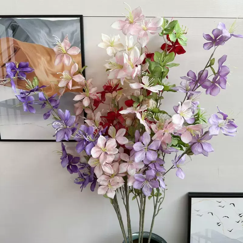 仿真长枝茉莉花 婚庆婚礼堂插花挑高背景装饰花厂家批发假花绢花