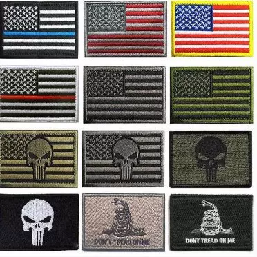 [特 价]现货货源美的国贴旗刺绣魔术贴左肩布贴背包贴配饰