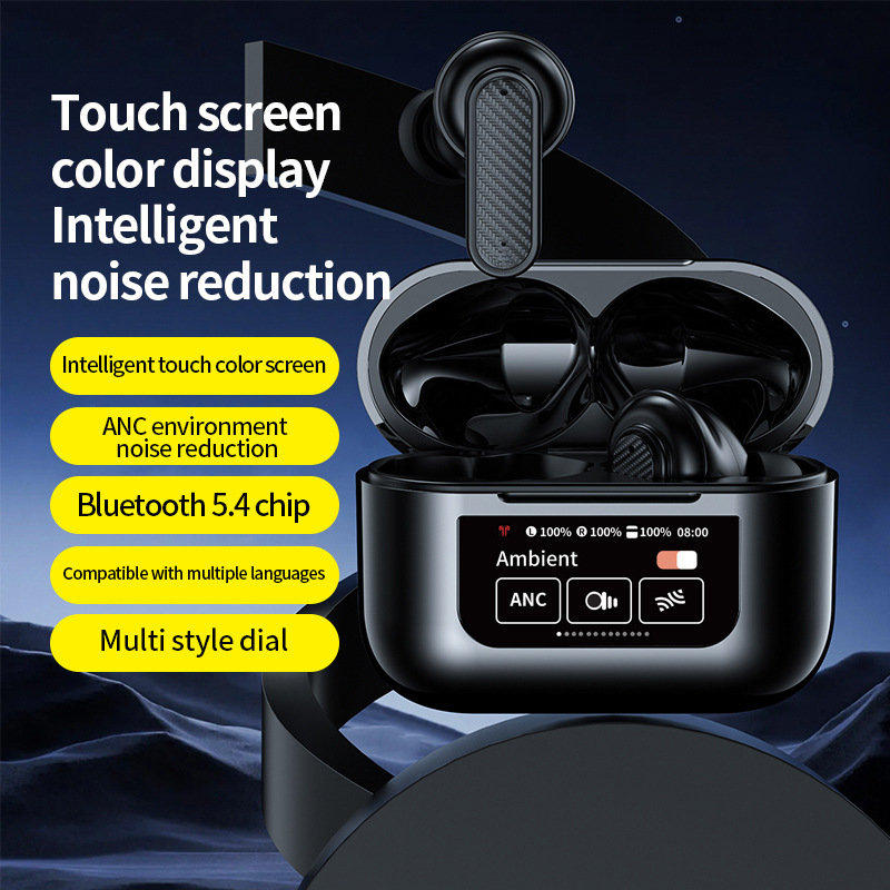 V8 ディスプレイ AI 翻訳 A9pro Bluetooth ヘッドセット ワイヤレス インイヤー ノイズ リダクション スライド カバー V20 ANC Huaqiangbei|undefined