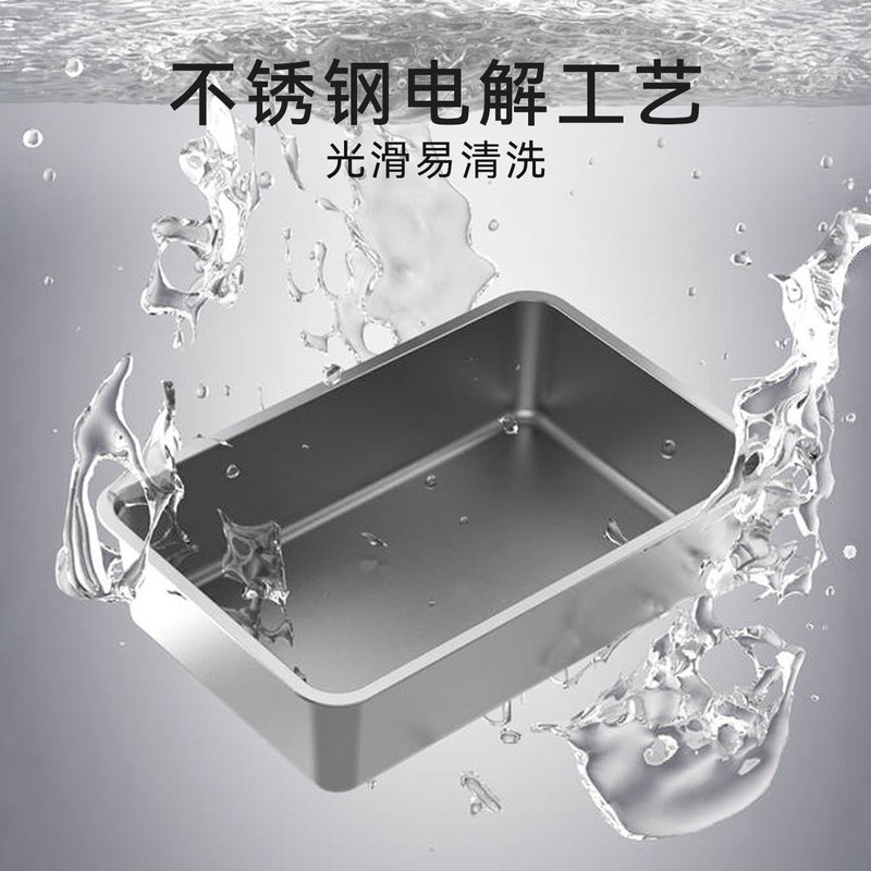 不锈钢猫砂盆超大号防外溅防臭全封闭式新型特大号加深隔臭猫厕所|undefined