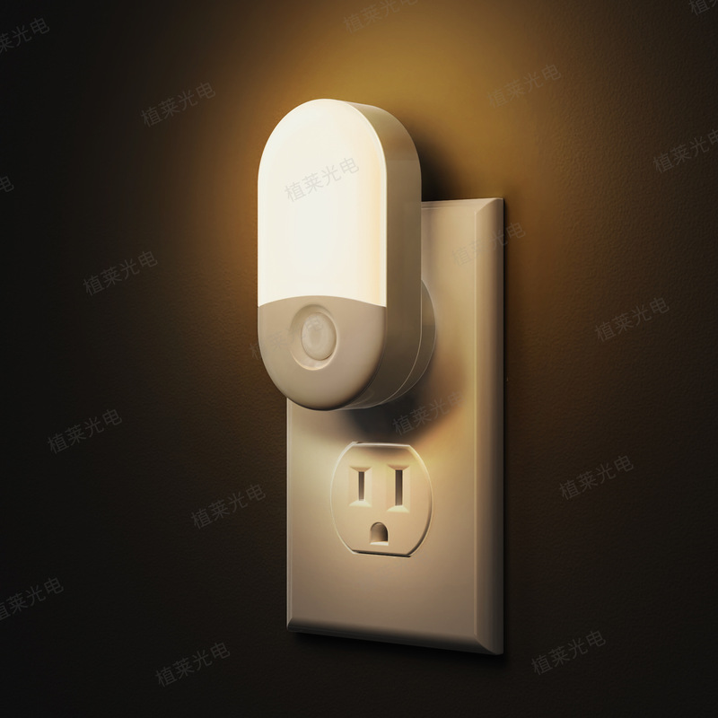 0.6W Low Power Wall Plug Light Control Night Light Gy032 Simple Mini Bedroom Bedside Sensor Night Light