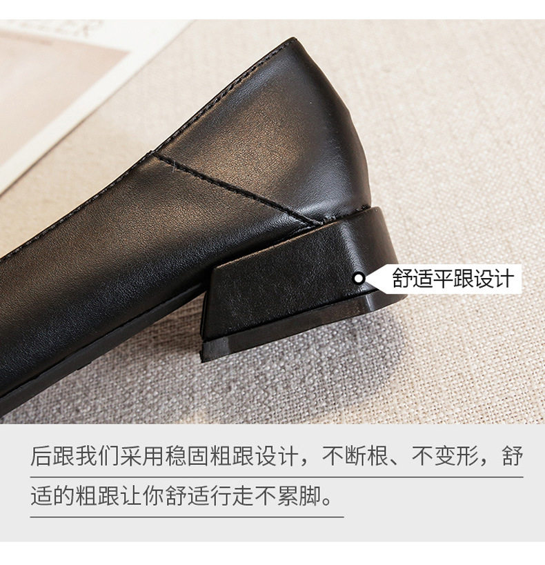 Giày lười nữ mũi vuông gót thấp 1–3 cm chất liệu sợi siêu mịn — Màu mơ, Màu đen chi tiết 11