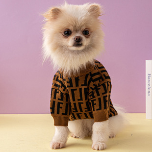 Dog Clothing Trendy Brand Pet Sweater F Letter Luxury Dog Clothing Schenariffa Pet Supplies