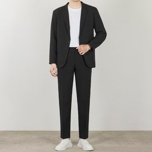 Men's Small Suit suit Korean Fashionable Shoulder Pad Suit All-match Professional Dress Jacket Black Top