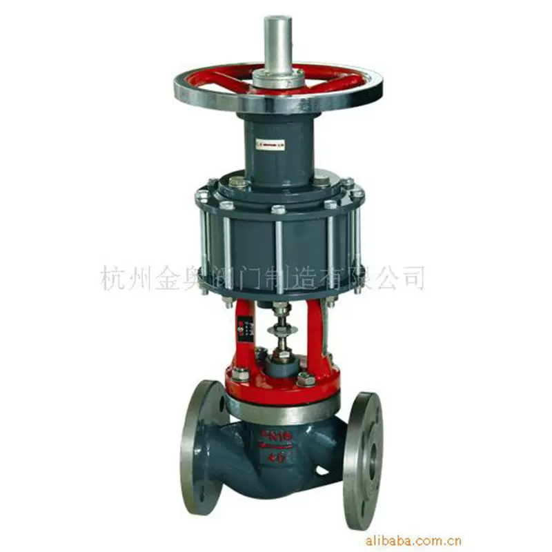 定制二通式单向流动调节阀 气动法兰连接阀门 隔膜式手轮调节阀门