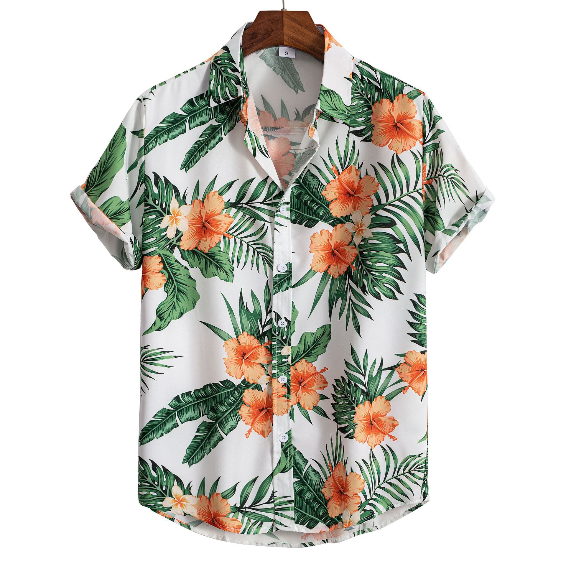 2023 Cross-border Foreign Trade Men's Short-sleeved Shirt Beach Casual Printed Series 2023 Cross-border Foreign Trade Men's Short-sleeved Shirt