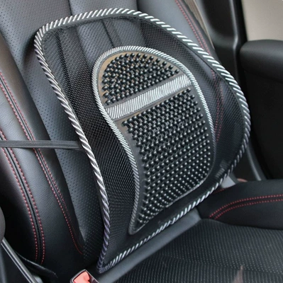 Car Seat Ice Silk Lumbar Support, Waist support - large-leather-nails-not-adjustable