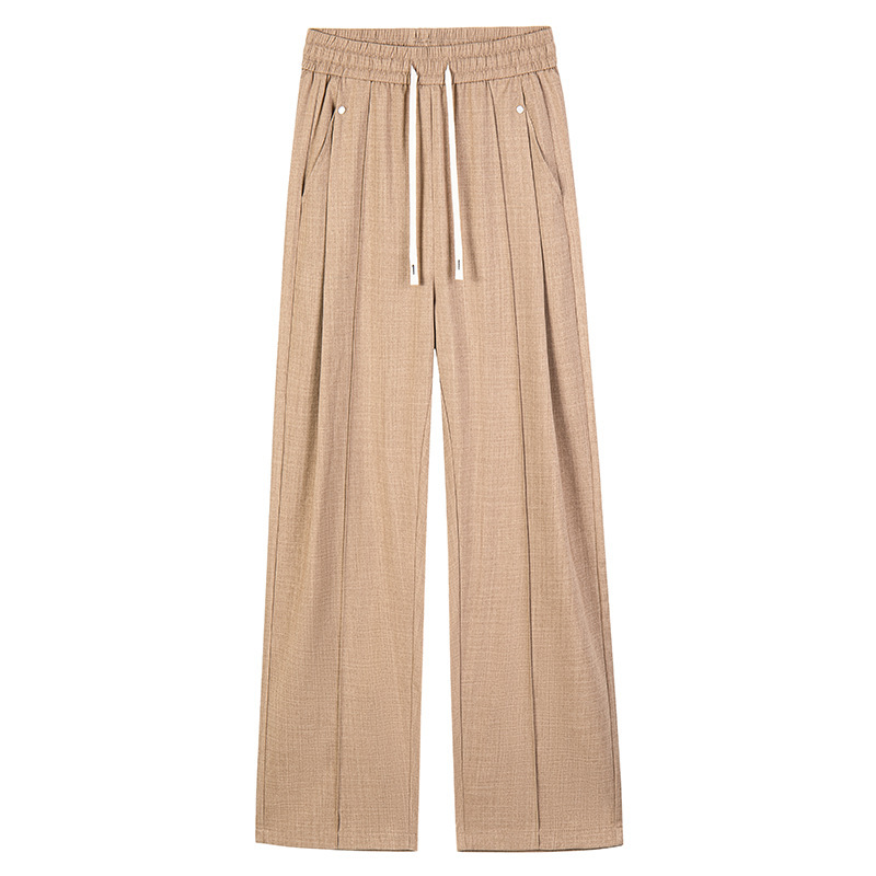 2026 Summer New Linen Cross-Border Pants Men's European Size Quick-Dry Jogging Pants Casual Loose Straight Pants