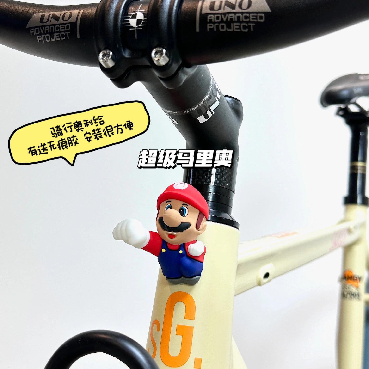 Carretera bicicleta de montaña decoración accesorios pequeños muñeca linda pequeña decoración coche eléctrico pegatinas 3d tridimensional