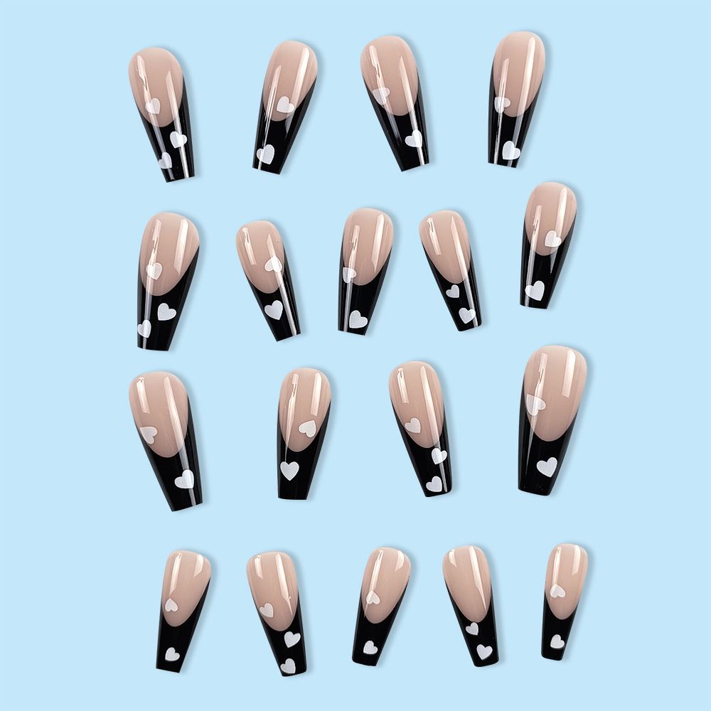 Transfronterizos dulces parches de manicuría retro temperamento francés elegante desgaste de uñas adornos de amor simple sensación de uñas falsas image 4