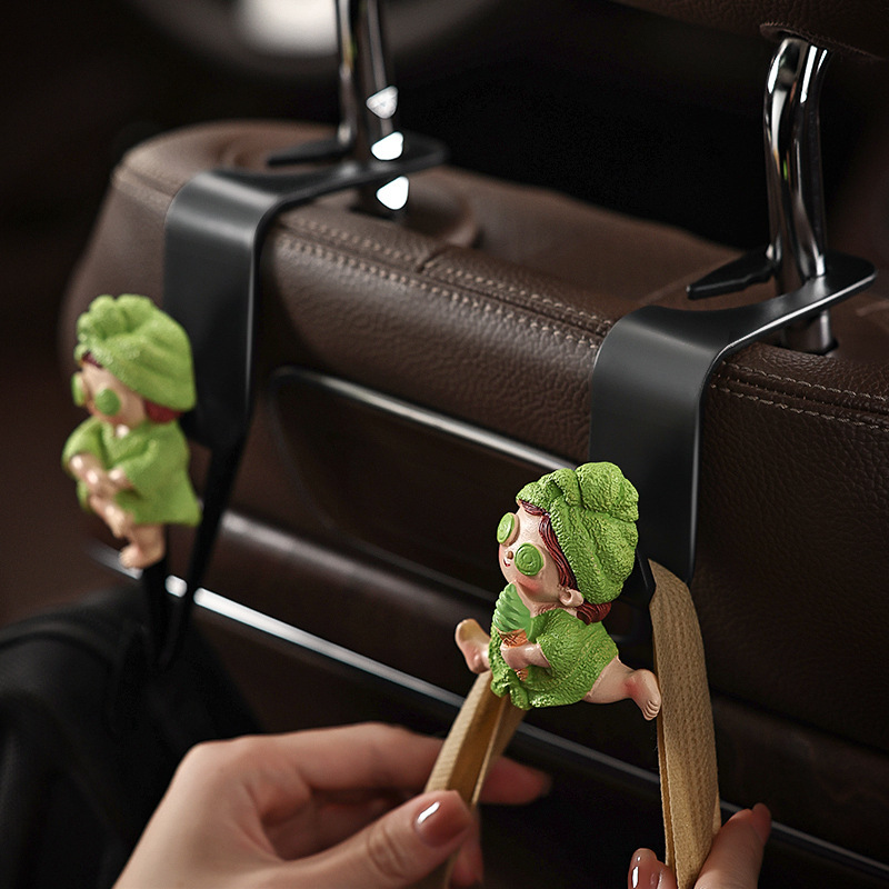 Un par de ganchos de coche de mujer rica divertida para niñas, decoración de coche creativa, interior, productos prácticos y buenos