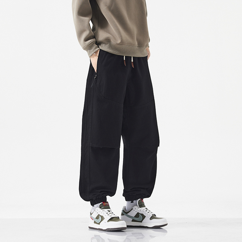 Jyf-M8810 Washed Casual Men's Pants Summer New Thin Loose American High Street Drape Jogger Cargo Pants