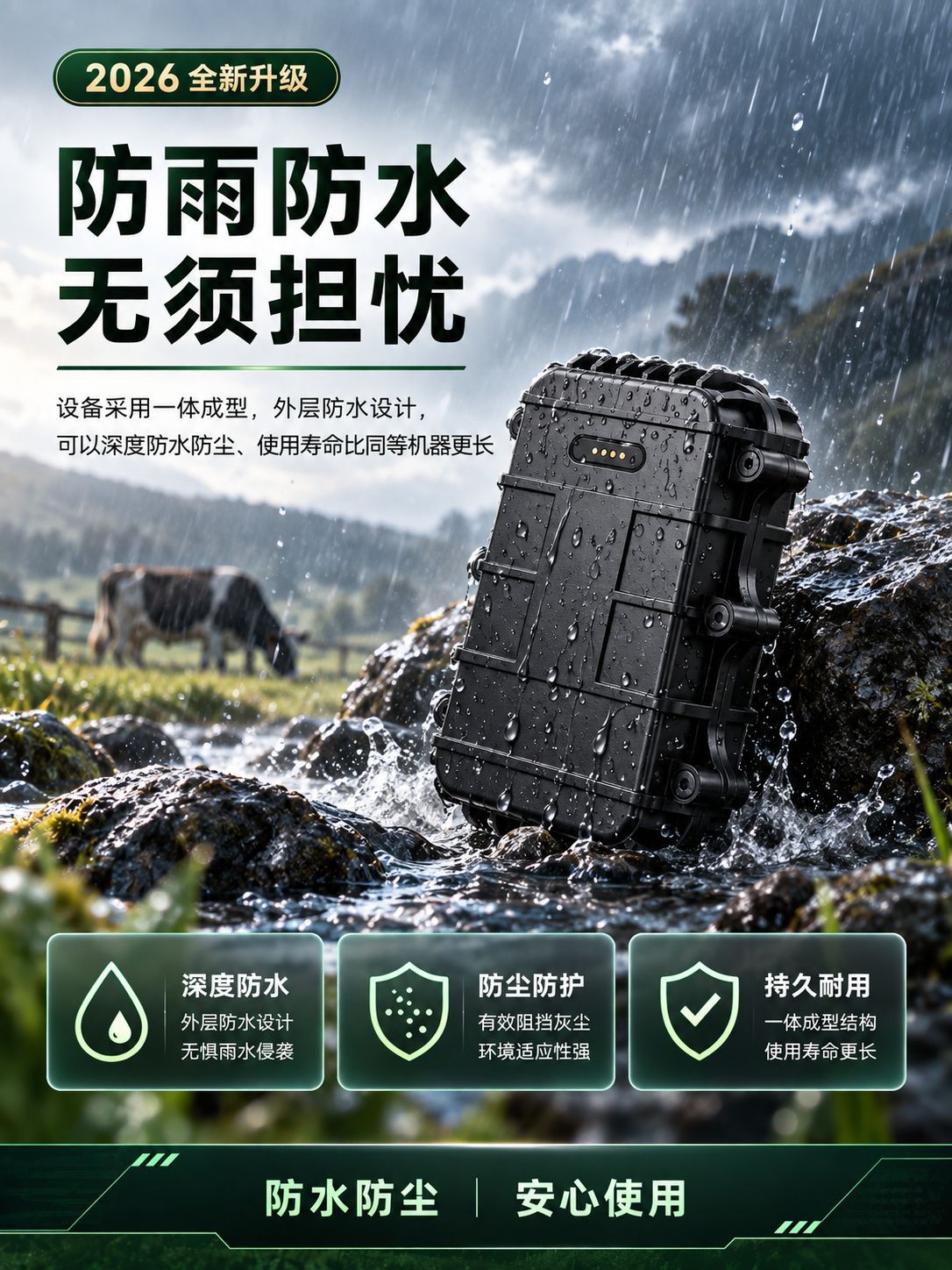 5G cattle and sheep tracker, BeiDou satellite GPS, solar-powered, high-precision positioning, waterproof, for remote monitoring and tracking of livestock