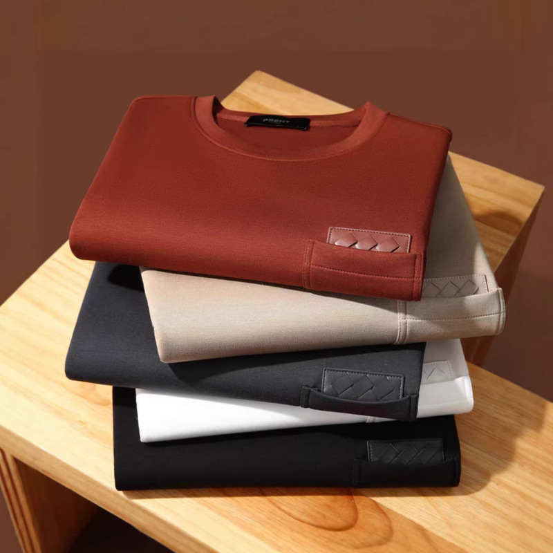 Italy's Pseny Withdraws from the Market Hot Item ! Modal Air Layer Spring Men's Light Luxury High-End Sweatshirt Trend