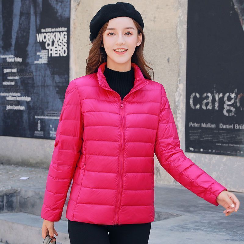 스탠드 칼라/고급 다운 코튼(로즈 레드)