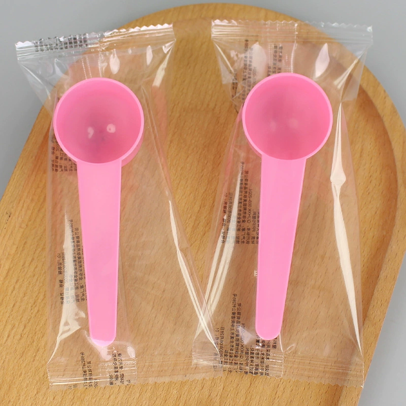 Пластиковая набор мерных ложек, 10 г 20 мл, индивидуально запечатанные, белый/розовый/прозрачный