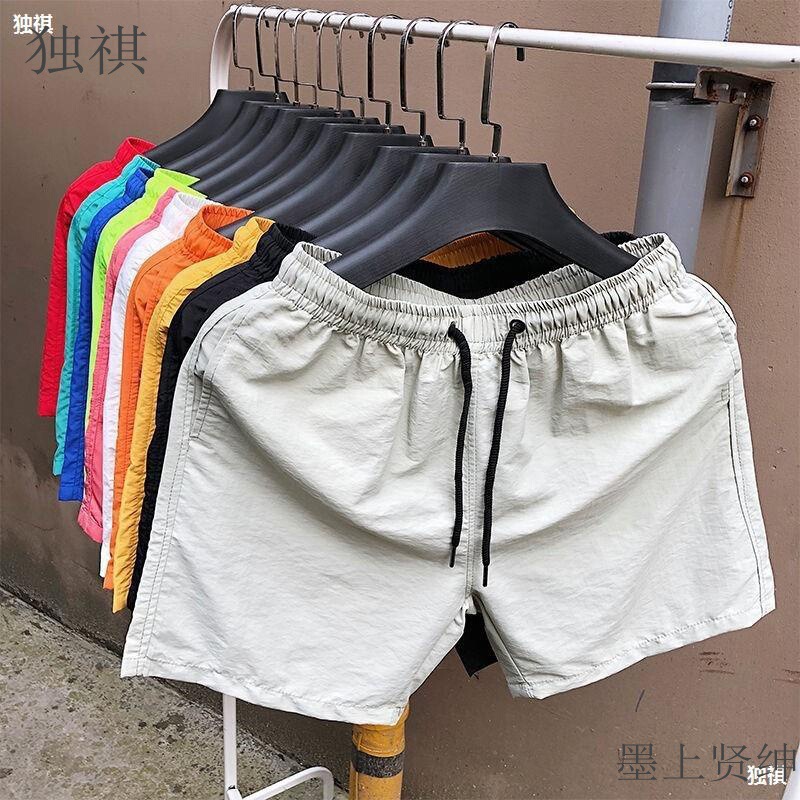 Quarterly Pants Men's Summer Beach Pants Korean Style Triple Pants Quick-drying Shorts Candy-colored Loose Thin Trendy Sports Shorts Quarterly Pants Men's Summer Beach Pants Korean Style Triple Pants Quick-drying Shorts Candy-colored Loose Thin Trendy Sports Shorts