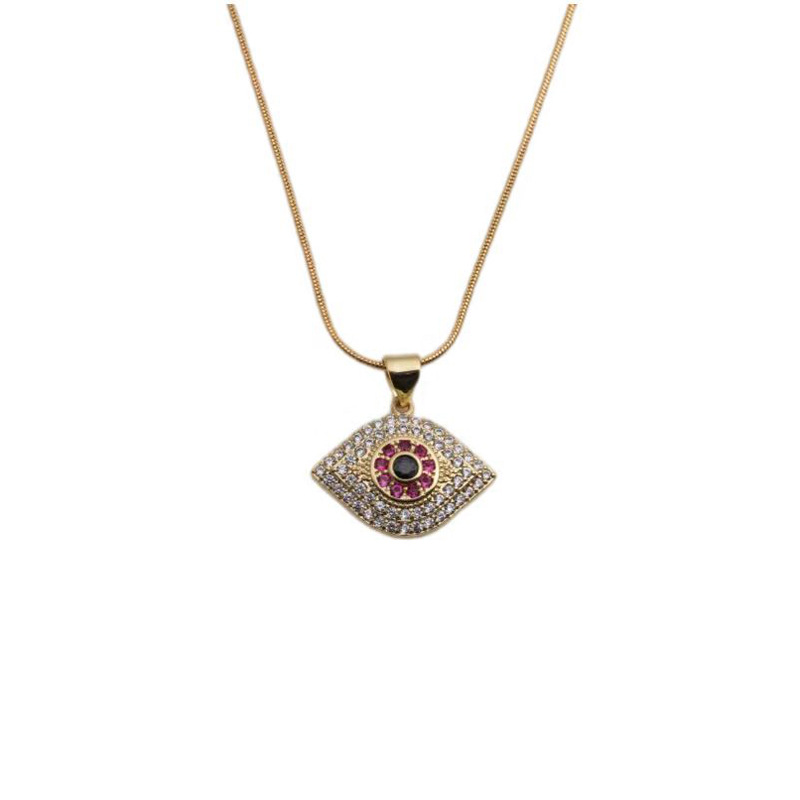 Europe and America Copper Zircon Eyes Pendants Necklaces Wholesale Jewelrypicture2