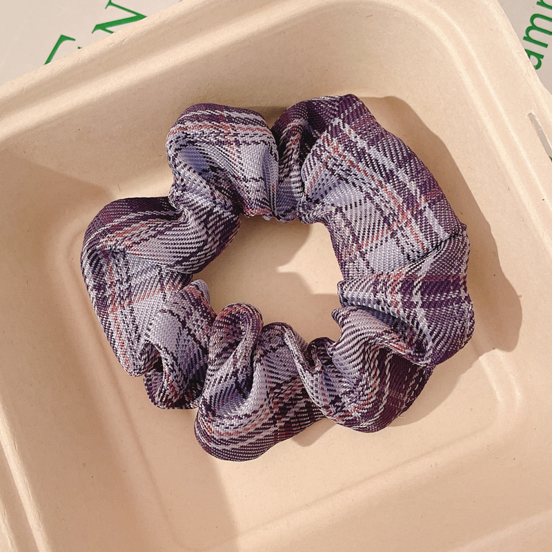 Pequeño, fresco y dulce, lazo para el cabello de intestino grueso, linda cuerda para el cabello a cuadros, atmósfera coreana, cuerda para el cabello, tocado de goma