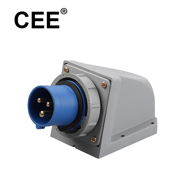 CEE-5132/5232墙壁式工业插头16A 32A 220-250V IP67 蓝色 CE认证