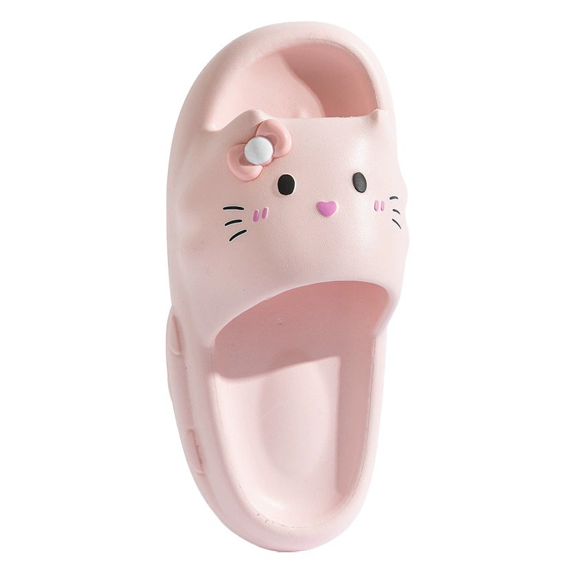 Цельная доставка ощущение дерьма, сандалии с толстым дном из ЭВА, милые сандалии с котенком, женские летние домашние Нескользящие с сердцем для девочек