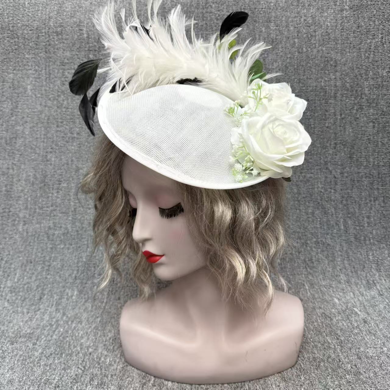 Amazon European and American Colorful Feather Headwear Horse Racing Ball Dance Hair Accessories Party Headbands Three-Dimensional Decorative Headwear