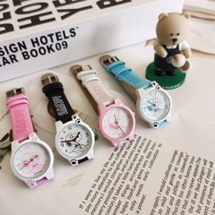 全新兒童男孩女孩卡通動漫學生史努比小狗皮帶抓抓機禮品手錶