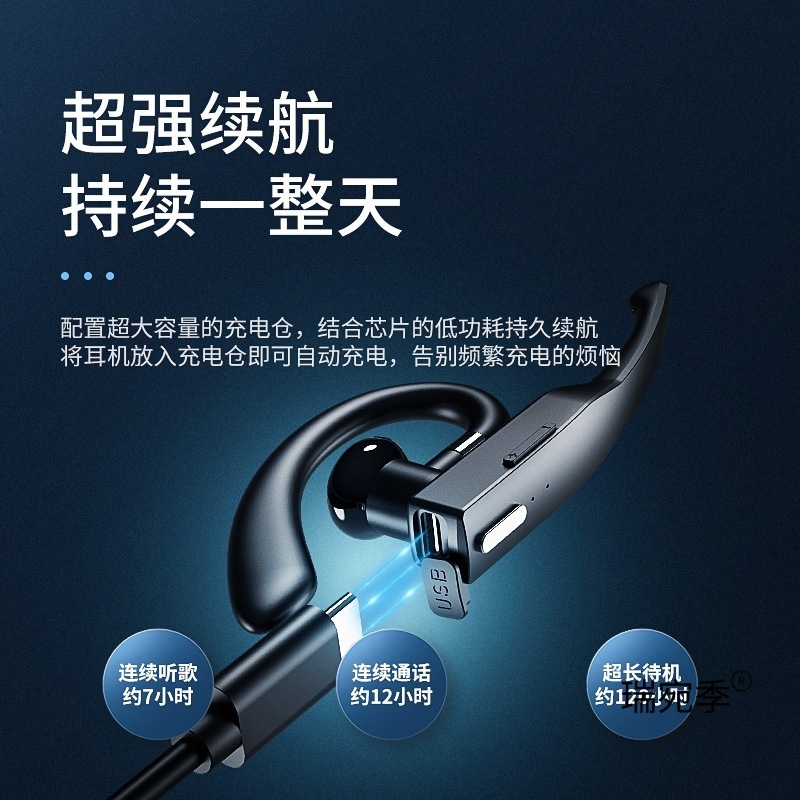 无线蓝牙耳机挂耳式超长待机高清通话单耳商务车载降噪2025新款|undefined