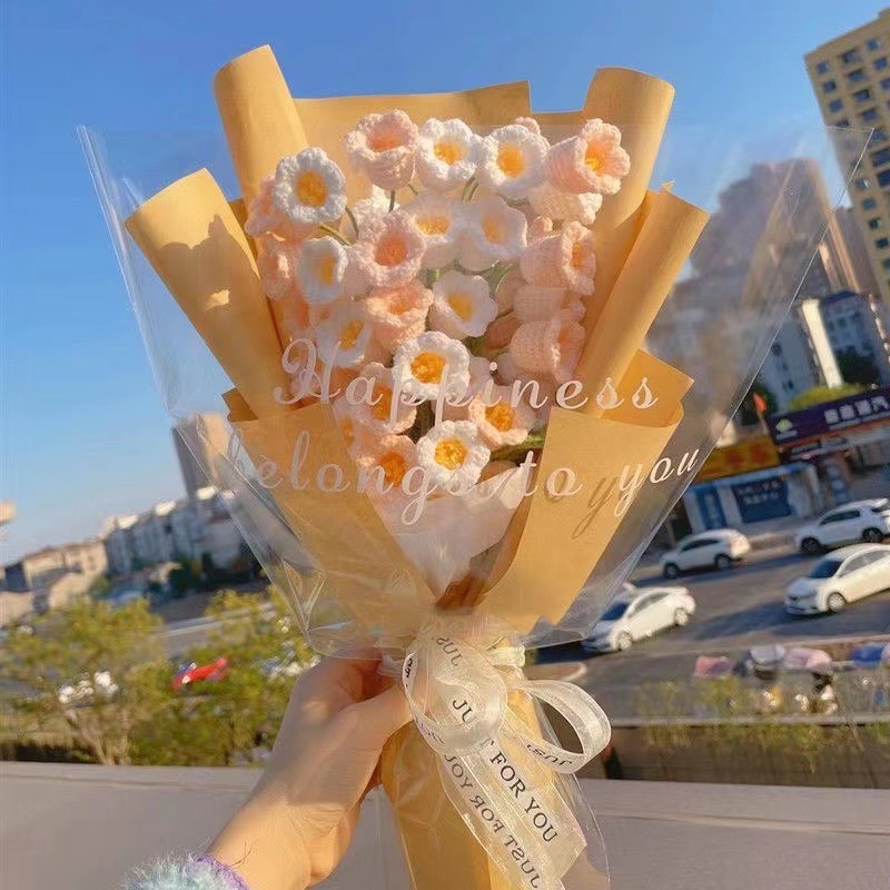 1 Piece Quantity Home, Daily Occasion Combed Cotton Material Sweet Flower Combed Cotton Imitation Plants Crochet Flowers Artificial Flowers