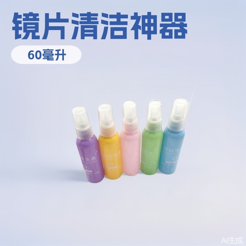 Color Bottle 60ML Screen Care Solution Glasses Cleaning Liquid Lens Cleaning Agent Glasses Cleaner Can Be Printed with LOGO